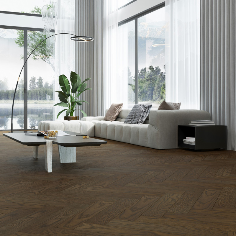 Кварц Паркет Английская Ёлка 33-413 Дуб Брауни, 43 класс, 5 мм