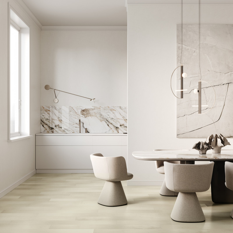 Кварц Паркет Классик 7мм 400-56 Клён Американский Белый, 43 класс, 7 мм