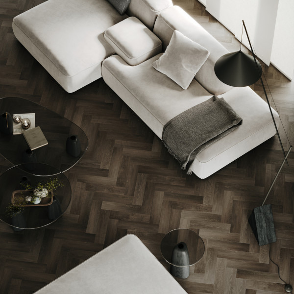 Кварц Винил (SPC) Herringbone 4,5мм 44-62W921 Дуб Кальвадос, 43 класс, 4,5 мм
