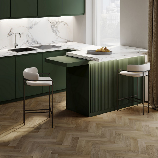 Кварц Винил (SPC) Herringbone 4,5мм 44-63W948 Дуб Монако, 43 класс, 4,5 мм