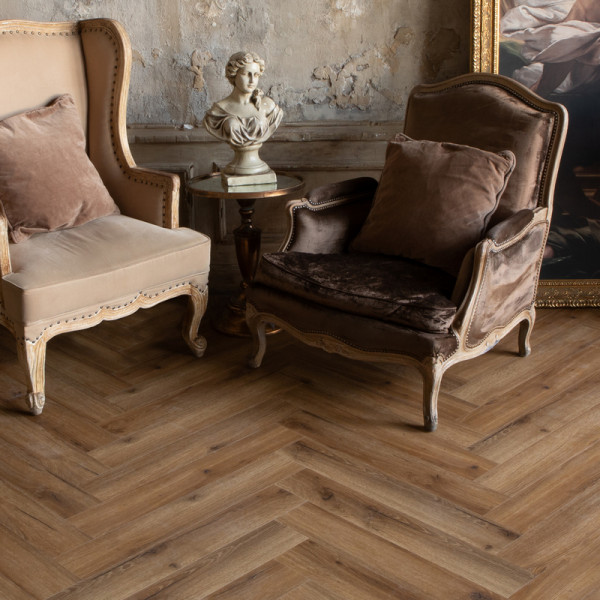 Кварц Винил (SPC) VinilPol Herringbone 9933 Паркет Франческо, 43 класс, 7 мм