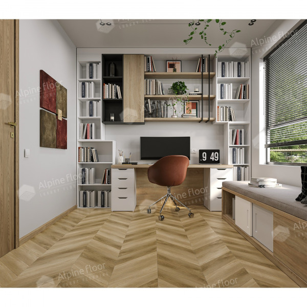 Кварц Винил (SPC) Chevron Alpine ECO 18-17 Grazioso Chevron, 43 класс, 5 мм