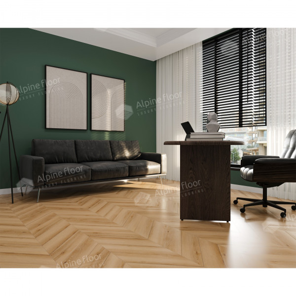 Кварц Винил (SPC) Chevron Alpine ECO 18-19 Дуб Самерсет Chevron, 43 класс, 5 мм