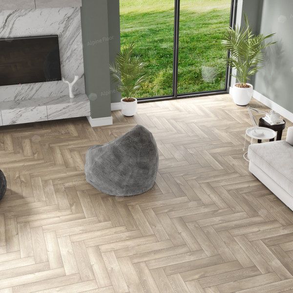 Кварц Винил (SPC) Parquet Premium ECO19-5 Дуб Натуральный Отбеленный, 43 класс, 8 мм